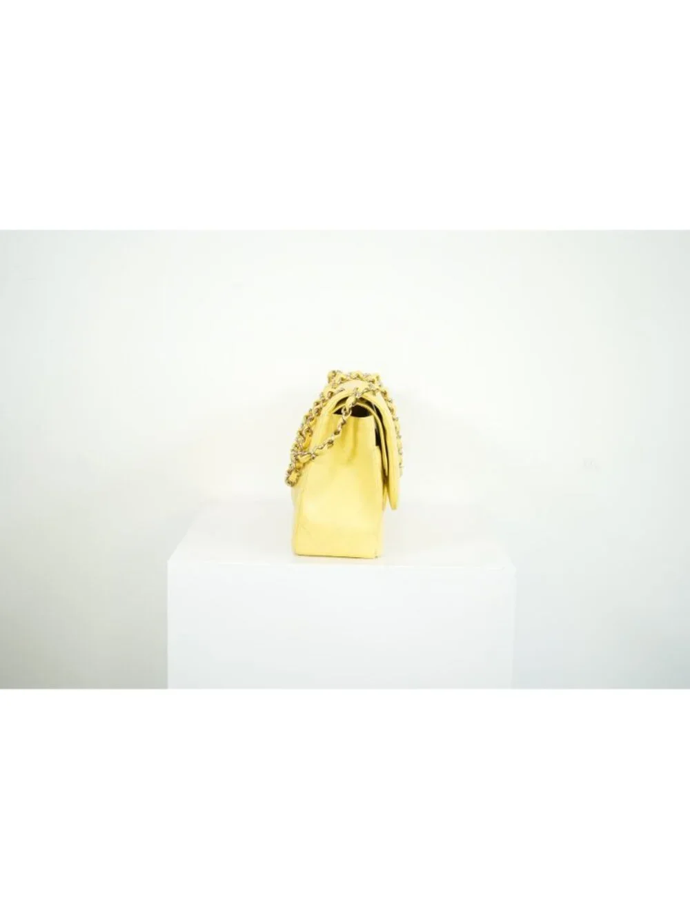 Chanel Flap Caviar Large Double Flap Yellow Full Set